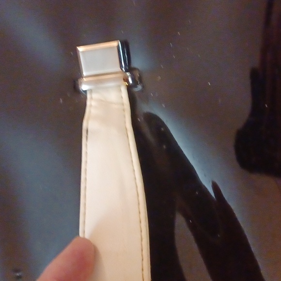 VINTAGE LANCOM VINYL BLACK/WHITE TRIM RED SILKY INSIDE TOWER ZIP PULLS BOX - Picture 15 of 16